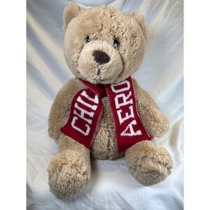 Aeropostale Tan Plush Teddy Bear Red Aero Chill Scarf NWT 1000 99607379